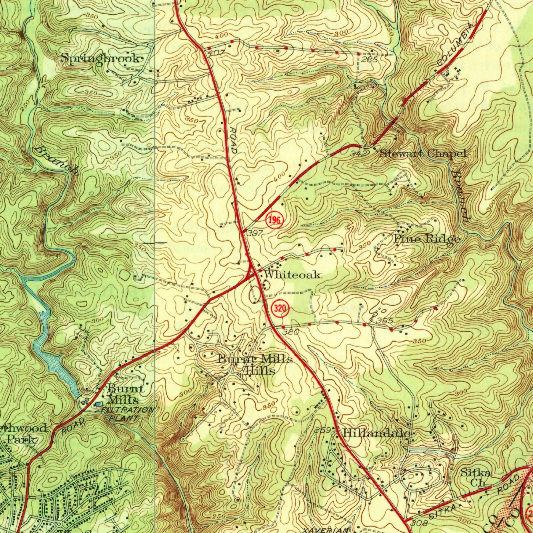 White Oak Map 1945